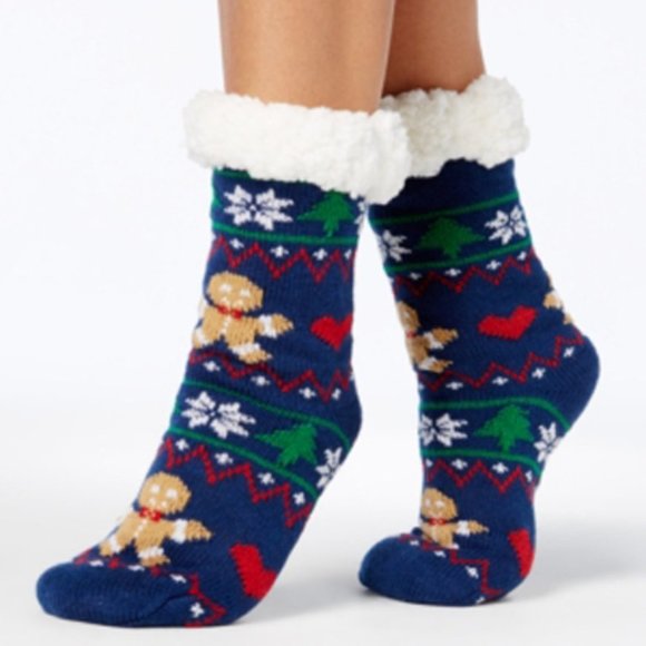 Charter Club Accessories F35 Christmas Holiday Slipper Socks With